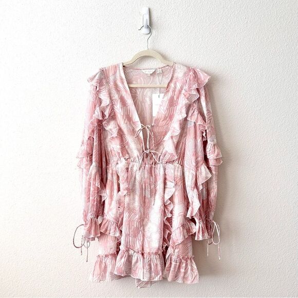 NWT Ted Baker Ted Baker Irvete Soft Ruffle Playsuit Romper in Coral Sz 2 Medium - Picture 5 of 12